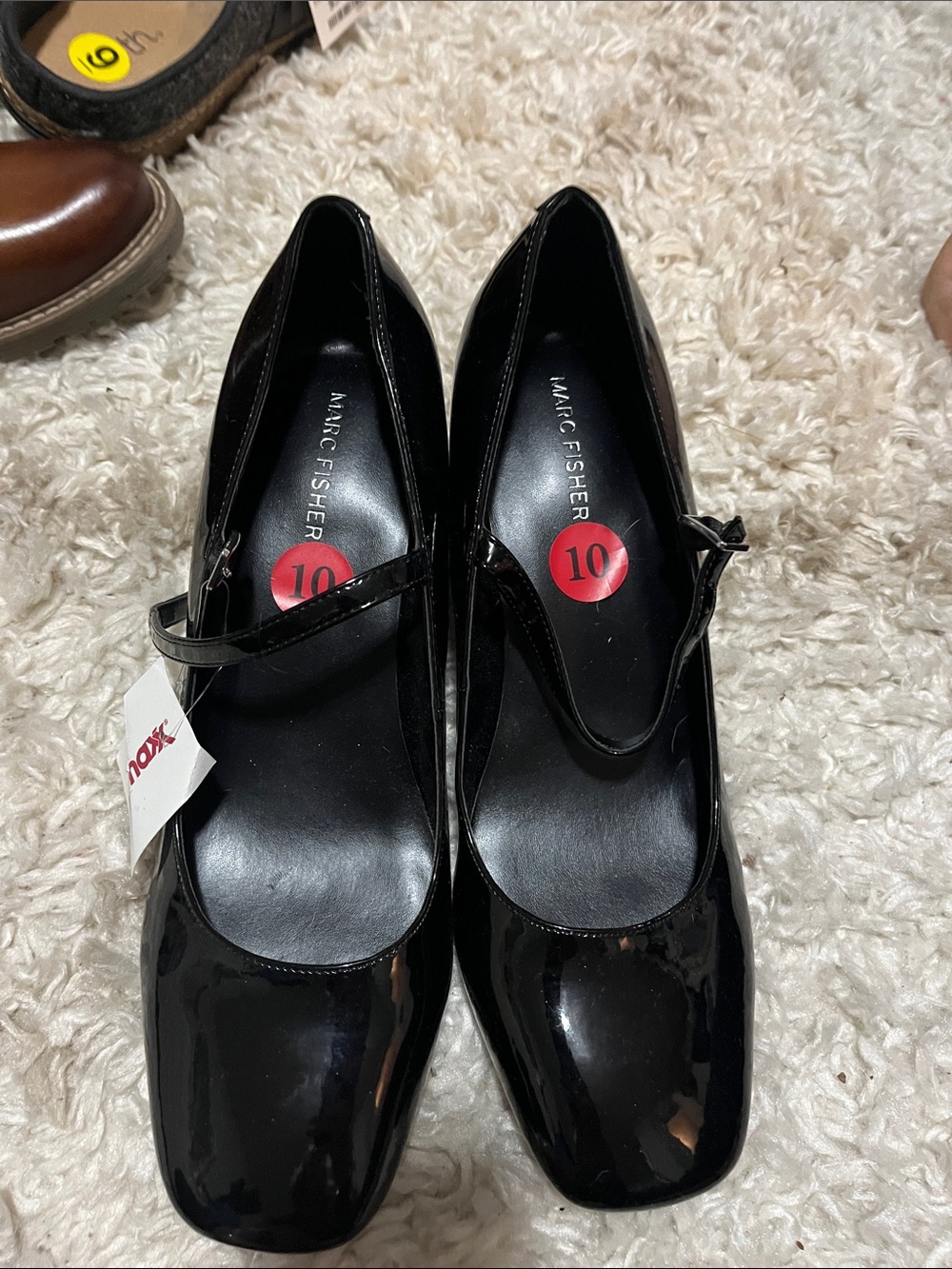Marc Fisher Black Patent Mary Jane Pumps